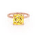 PARIS - Princess Yellow Sapphire & Diamond 18k Rose Gold Petite Hidden Halo