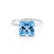 PARIS - Princess Aqua Spinel & Diamond 950 Platinum Petite Hidden Halo