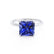 PARIS - Princess Blue Sapphire & Diamond 950 Platinum Petite Hidden Halo