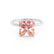 PARIS - Princess Champagne Sapphire & Diamond 18k White Gold Petite Hidden Halo