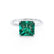 PARIS - Princess Emerald & Diamond 950 Platinum Petite Hidden Halo