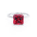 PARIS - Princess Ruby & Diamond 950 Platinum Petite Hidden Halo