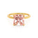 PARIS - Princess Champagne Sapphire & Diamond 18k Yellow Gold Petite Hidden Halo