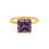 PARIS - Princess Alexandrite & Diamond 18k Yellow Gold Petite Hidden Halo
