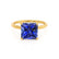 PARIS - Princess Blue Sapphire & Diamond 18k Yellow Gold Petite Hidden Halo