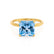 PARIS - Princess Aqua Spinel & Diamond 18k Yellow Gold Petite Hidden Halo