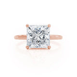 PARIS - Princess Lab Diamond 18k Rose Gold Petite Hidden Halo