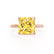PARIS - Princess Yellow Sapphire & Diamond 18k Rose Gold Petite Hidden Halo