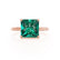 PARIS - Princess Emerald & Diamond 18k Rose Gold Petite Hidden Halo