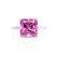 PARIS - Princess Pink Sapphire & Diamond 18k White Gold Petite Hidden Halo