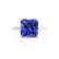 PARIS - Princess Blue Sapphire & Diamond 950 Platinum Petite Hidden Halo