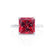 PARIS - Princess Ruby & Diamond 950 Platinum Petite Hidden Halo