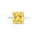 PARIS - Princess Yellow Sapphire & Diamond 950 Platinum Petite Hidden Halo