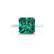 PARIS - Princess Emerald & Diamond 950 Platinum Petite Hidden Halo