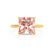 PARIS - Princess Champagne Sapphire & Diamond 18k Yellow Gold Petite Hidden Halo