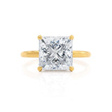 PARIS - Princess Lab Diamond 18k Yellow Gold Petite Hidden Halo