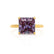 PARIS - Princess Alexandrite & Diamond 18k Yellow Gold Petite Hidden Halo