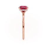 PARIS - Chatham® Princess Ruby & Diamond 18k Rose Gold Petite Hidden Halo