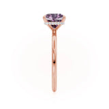 PARIS - Chatham® Princess Alexandrite & Diamond 18k Rose Gold Petite Hidden Halo
