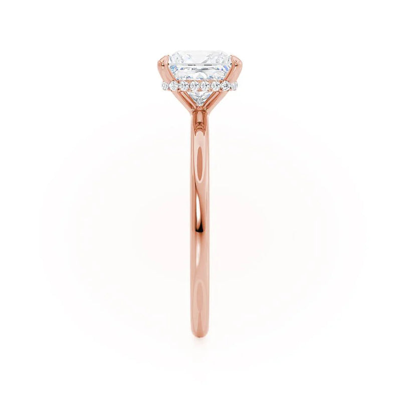 PARIS - Princess Lab Diamond 18k Rose Gold Petite Hidden Halo