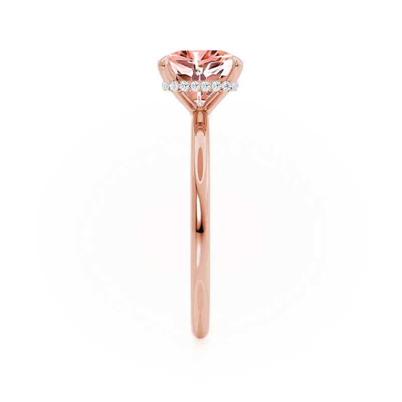 PARIS - Chatham® Princess Champagne Sapphire & Diamond 18k Rose Gold Petite Hidden Halo