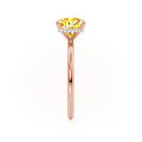 PARIS - Chatham® Princess Yellow Sapphire & Diamond 18k Rose Gold Petite Hidden Halo