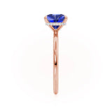 PARIS - Chatham® Princess Blue Sapphire & Diamond 18k Rose Gold Petite Hidden Halo