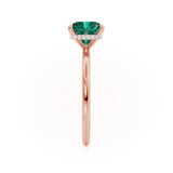 PARIS - Chatham® Princess Emerald & Diamond 18k Rose Gold Petite Hidden Halo