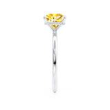 PARIS - Chatham® Princess Yellow Sapphire & Diamond 950 Platinum Petite Hidden Halo