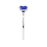 PARIS - Chatham® Princess Blue Sapphire & Diamond 18k White Gold Petite Hidden Halo