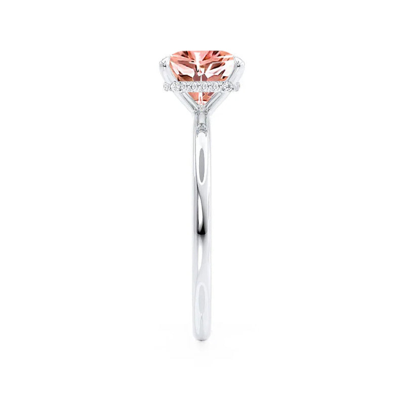PARIS - Chatham® Princess Champagne Sapphire & Diamond 950 Platinum Petite Hidden Halo