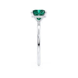 PARIS - Chatham® Princess Emerald & Diamond 18k White Gold Petite Hidden Halo