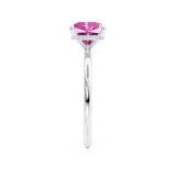 PARIS - Chatham® Princess Pink Sapphire & Diamond 18k White Gold Petite Hidden Halo