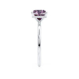 PARIS - Chatham® Princess Alexandrite & Diamond 18k White Gold Petite Hidden Halo