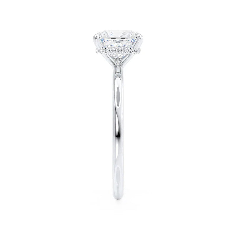 PARIS - Princess Lab Diamond 18k White Gold Petite Hidden Halo