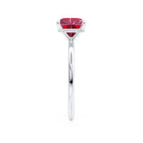 PARIS - Chatham® Princess Ruby & Diamond 18k White Gold Petite Hidden Halo