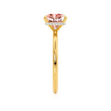 PARIS - Chatham® Princess Champagne Sapphire & Diamond 18k Yellow Gold Petite Hidden Halo