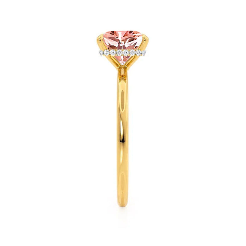 PARIS - Chatham® Princess Champagne Sapphire & Diamond 18k Yellow Gold Petite Hidden Halo