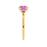 PARIS - Chatham® Princess Pink Sapphire & Diamond 18k Yellow Gold Petite Hidden Halo