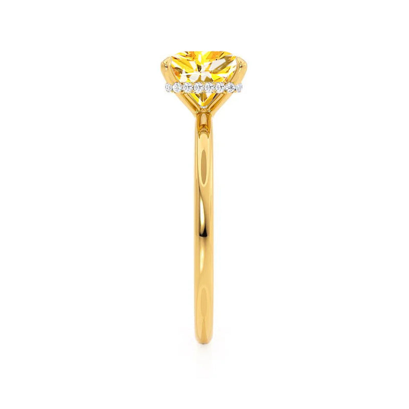 PARIS - Chatham® Princess Yellow Sapphire & Diamond 18k Yellow Gold Petite Hidden Halo