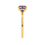PARIS - Chatham® Princess Alexandrite & Diamond 18k Yellow Gold Petite Hidden Halo