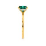 PARIS - Chatham® Princess Emerald & Diamond 18k Yellow Gold Petite Hidden Halo