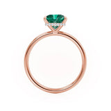 PARIS - Chatham® Princess Emerald & Diamond 18k Rose Gold Petite Hidden Halo