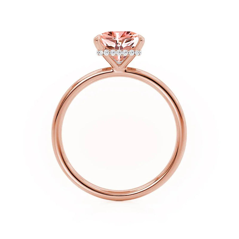 PARIS - Chatham® Princess Champagne Sapphire & Diamond 18k Rose Gold Petite Hidden Halo