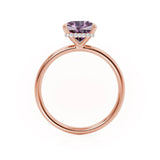 PARIS - Chatham® Princess Alexandrite & Diamond 18k Rose Gold Petite Hidden Halo