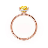 PARIS - Chatham® Princess Yellow Sapphire & Diamond 18k Rose Gold Petite Hidden Halo