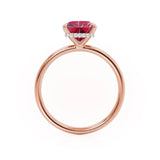 PARIS - Chatham® Princess Ruby & Diamond 18k Rose Gold Petite Hidden Halo