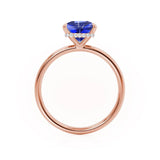 PARIS - Chatham® Princess Blue Sapphire & Diamond 18k Rose Gold Petite Hidden Halo
