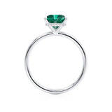 PARIS - Chatham® Princess Emerald & Diamond 18k White Gold Petite Hidden Halo