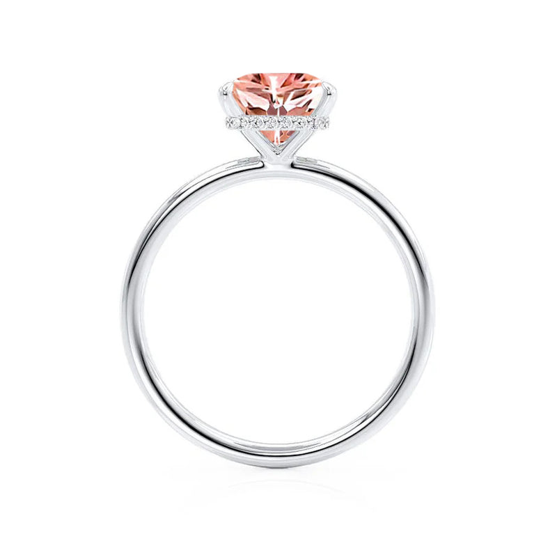 PARIS - Chatham® Princess Champagne Sapphire & Diamond 950 Platinum Petite Hidden Halo